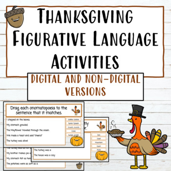 Preview of Thanksgiving 4th and 5th Grade Figurative Language Activities 