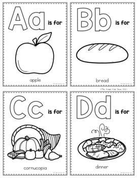 Preview of Thanksgiving A to Z Alphabet Flash Cards