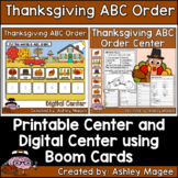 Thanksgiving ABC Order Center - Printable and Digital or D