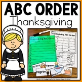 Thanksgiving ABC Order Center and Cut and Paste Worksheet 