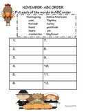 Thanksgiving ABC Order Sheet!