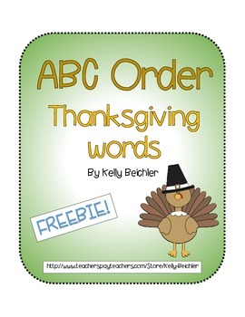Preview of Thanksgiving, ABC order