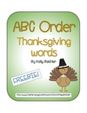 Thanksgiving, ABC order