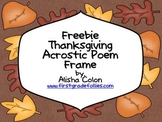 Thanksgiving Acrostic Poem Frame