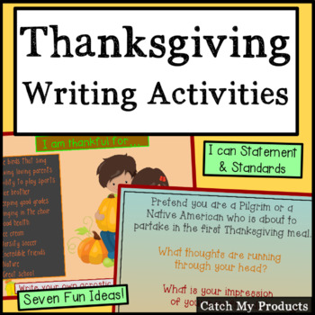 Preview of Thanksgiving Writing Activities for PROMETHEAN Board