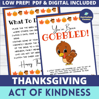 Preview of Thanksgiving Act of Kindness Activity for Teachers, Staff, and Students