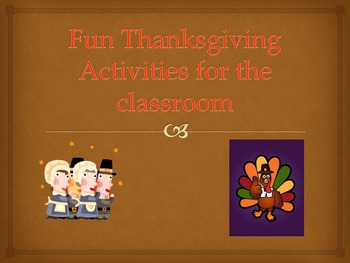 Preview of Thanksgiving Activities