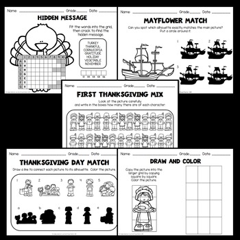 Thanksgiving Activities (Thanksgiving Worksheets Kindergarten, 1st