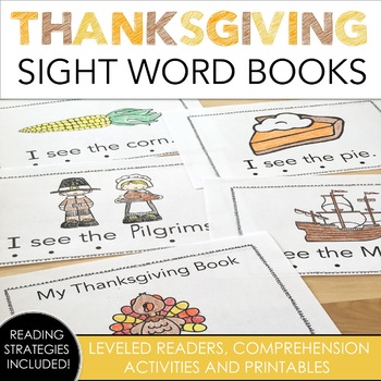 Preview of Thanksgiving Sight Word Books