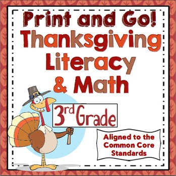 Preview of 3rd Grade Thanksgiving Activities: Thanksgiving Math and Literacy Bundle