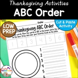 Thanksgiving Activities - ABC Order Cut and Paste Activity