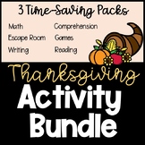 Thanksgiving Activities BUNDLE | & Thanksgiving Escape Room
