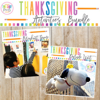Preview of Thanksgiving Activities Bundle | Escape Room | Thanksgiving Day Parade | STEM