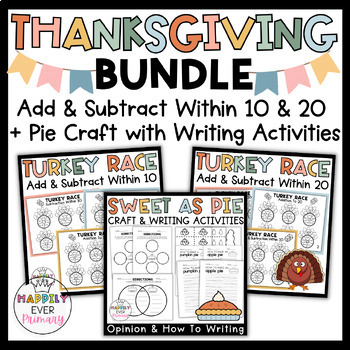 Preview of Thanksgiving Activities Bundle - Math Games and Writing Crafts