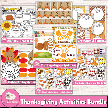 Preview of Thanksgiving Activities Bundle | November Crafts NO PREP Thanksgiving Gifts