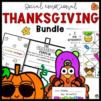 Preview of Thanksgiving Activities Bundle for Social Emotional Learning | Gratitude Crafts