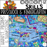 Thanksgiving Activities Color by Skills for Preschool and 