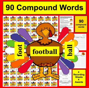 Preview of Thanksgiving Activities - Compound Words - 90 Turkey Puzzles!
