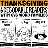 Thanksgiving Activities Decodable Readers Kindergarten CVC