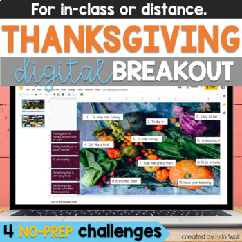 Preview of Thanksgiving Activities Digital Breakout