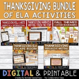 Thanksgiving Activities ELA Growing Bundle | Print & Digital