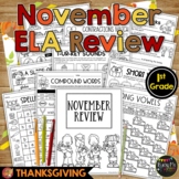 Thanksgiving Activities ELAR REVIEW for 1st Grade No Prep 