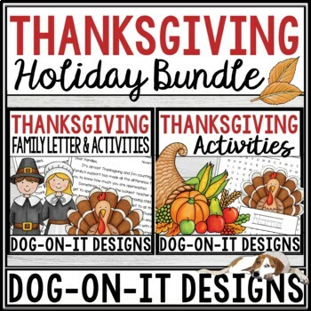 Preview of Thanksgiving Activities | Editable Letter From the Teacher | Boom Cards | Bundle