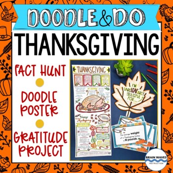 Preview of Thanksgiving Activities - Fact Hunt, Doodle Infographic and Thanksgiving Craft
