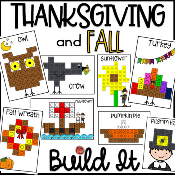 Preview of Thanksgiving Math: Linking Cube Pictures