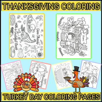 Preview of Thanksgiving Activities - Fall Turkey day Coloring Pages - HOLIDAYS