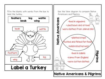 Thanksgiving Activities Target Blank Book - Move Mountains in Kindergarten