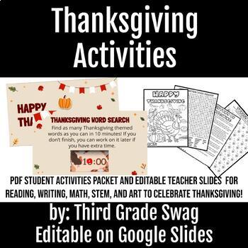Preview of Thanksgiving Activities | Full Day