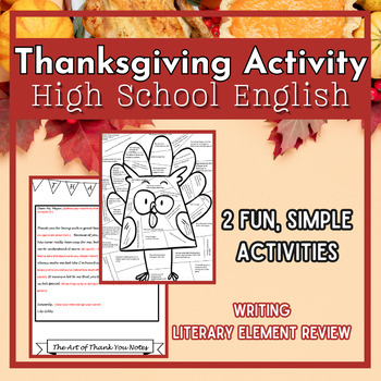Preview of Thanksgiving Activities for High School and Middle School