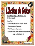 Thanksgiving Activities-In French (FSL Core and Immersion)