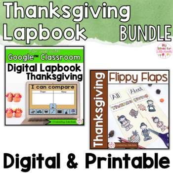 Preview of Thanksgiving Activities Interactive Notebook Digital and Printable Bundle
