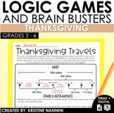 Thanksgiving Activities Logic Puzzles Brain Teasers | Earl