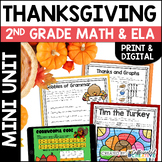 Thanksgiving Math & Reading Activities Print Worksheets Ea