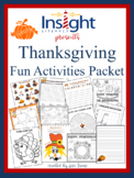 Thanksgiving Fun Activities Packet -Write, Color, Cut, Gam