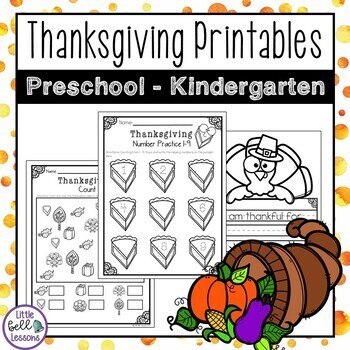 Preview of Thanksgiving Activities - Printables/Worksheets (PreK and Kindergarten)