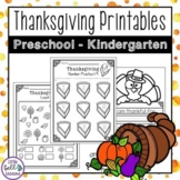 Thanksgiving Activities - Printables/Worksheets (PreK and 