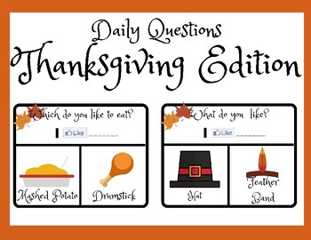 Preview of Thanksgiving Activities- Question of the Day