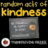 Thanksgiving Activities - Random Acts of Kindness - Social