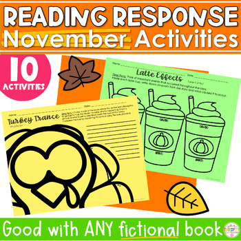 Preview of Thanksgiving Activities Reading Response Sheets for FICTION | book club