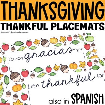 Preview of Thanksgiving Activities Thanksgiving Placemat Craft Gratitude Thankful Craft