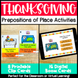 Thanksgiving Prepositions Activities- Prepositions of Plac