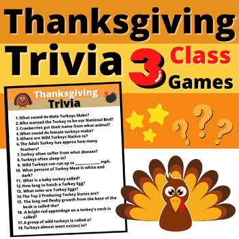 Thanksgiving Activities Trivia Riddles Games Fun Resource No Prep