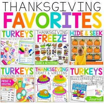 Preview of Thanksgiving Activities | Turkey Crafts Writing Math Games and More!