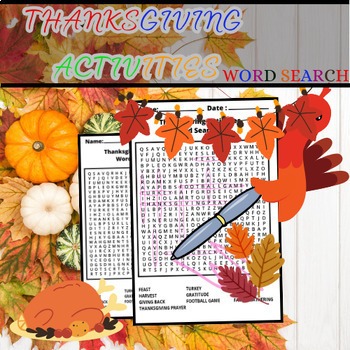 Preview of Thanksgiving    Activities   | Word Search | puzzle