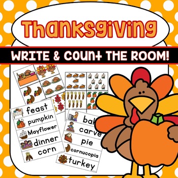 Preview of Thanksgiving Activities Write the Room Count the Room