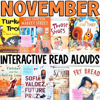Preview of Fall Read Aloud and Activities November Crafts Interactive Read Alouds Bundle